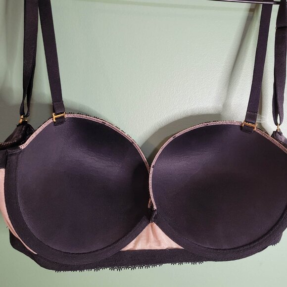 Victoria's Secret multi-way bra - 32DD - pink with black lace - Picture 3 of 7